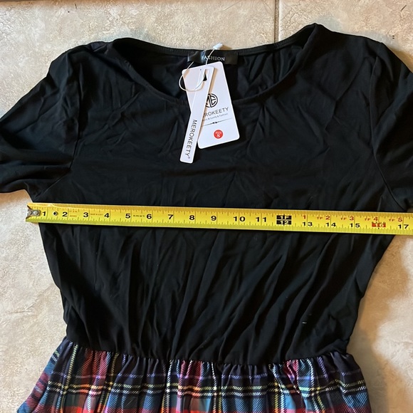 Plaid Long Sleeve Empire Waist Full Length Maxi Dress - Picture 7 of 9